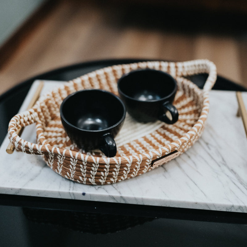 Raffia Oval Tray Set
