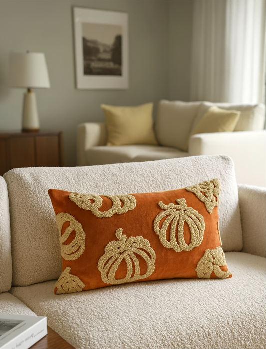 Funda de cojín calabaza
