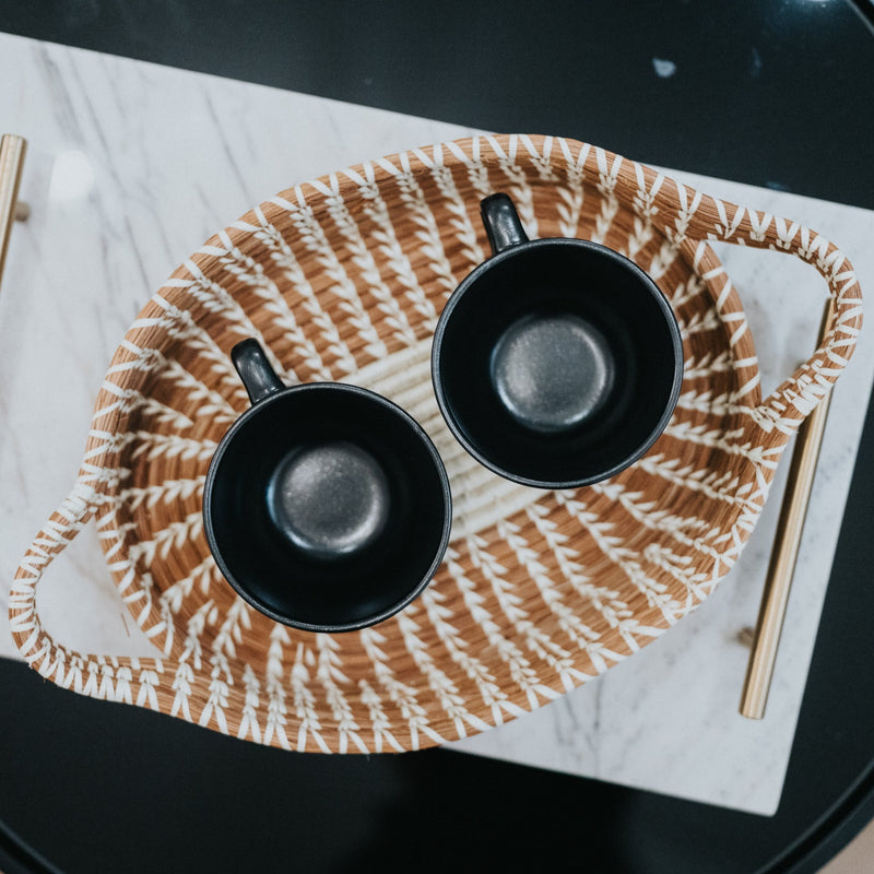 Raffia Oval Tray Set