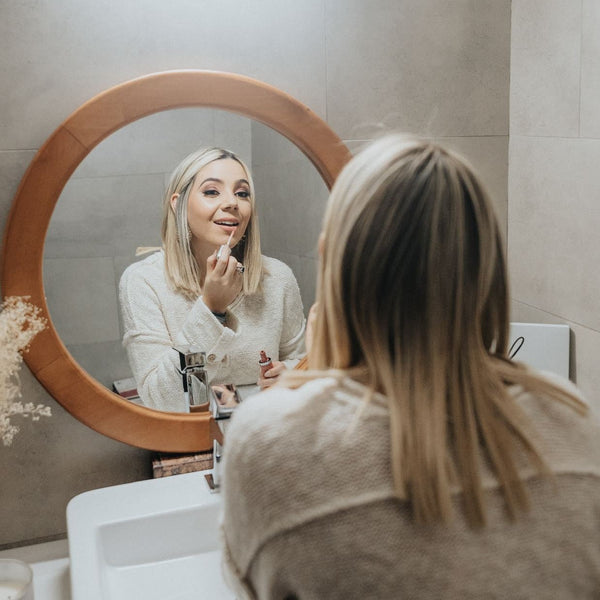 Round Wood Mirror